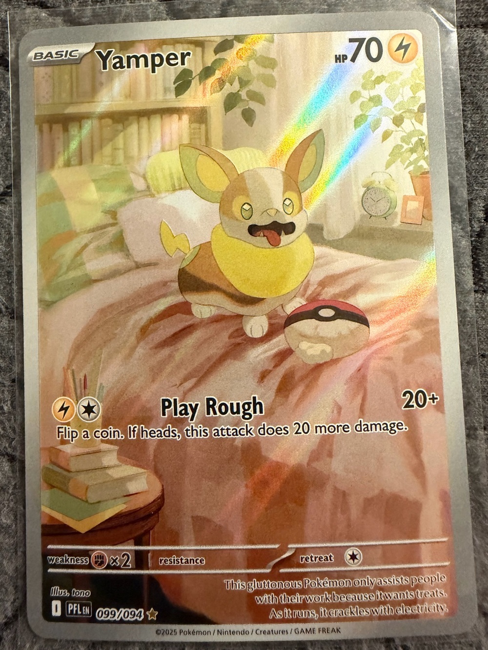 Pokémon Yamper IR 099/094 Phantasmal Flames Illustration Rare Card NM